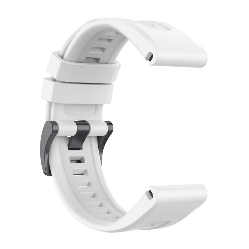 For Garmin Descent G1 / G1 Solar Solid Color Black Buckle Silicone Quick Release Watch Band(Whi