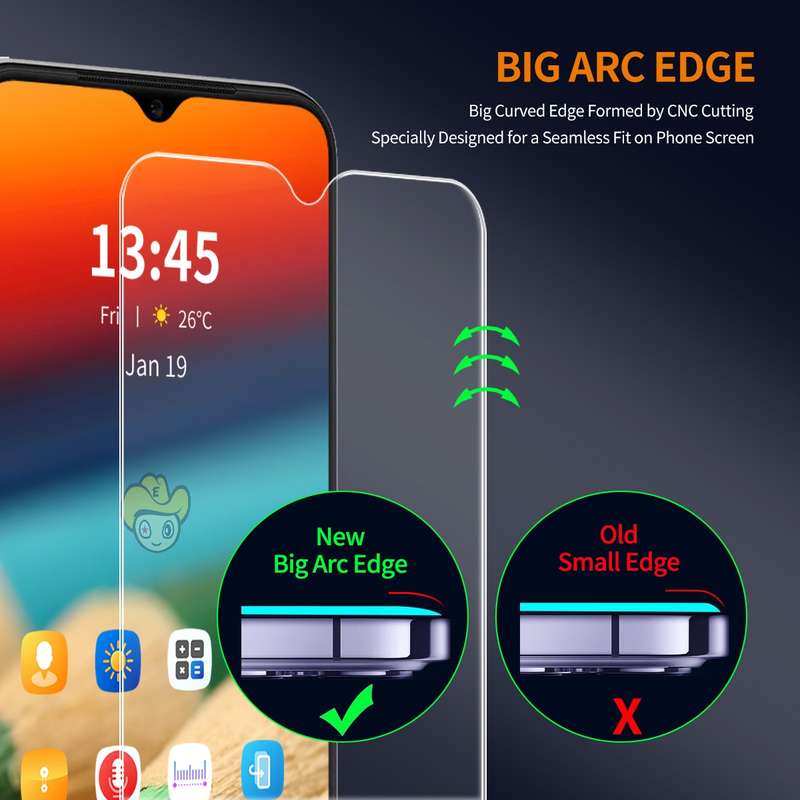 For OPPO A58x ENKAY 9H Big Arc Edge High Aluminum-silicon Tempered Glass Film