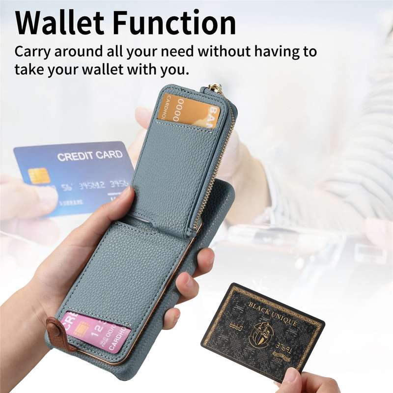 For Samsung Galaxy A05 Litchi Leather Oil Edge Ring Zipper Wallet Back Phone Case(Blue)