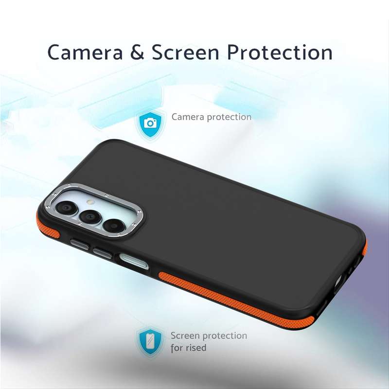 For Samsung Galaxy A35 5G Dual-Color Shockproof TPU Phone Case(Orange)