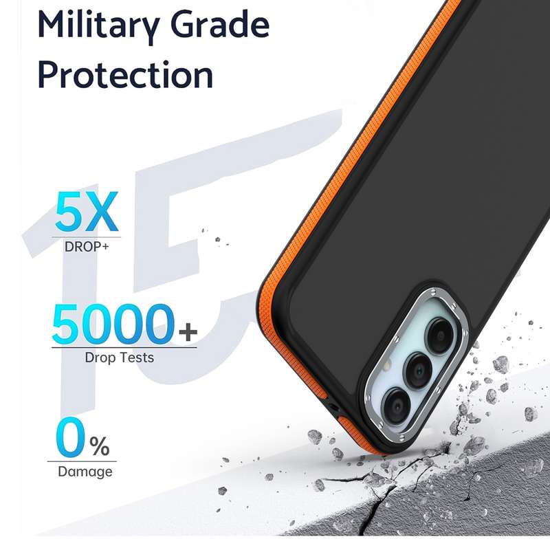 For Samsung Galaxy A35 5G Dual-Color Shockproof TPU Phone Case(Orange)