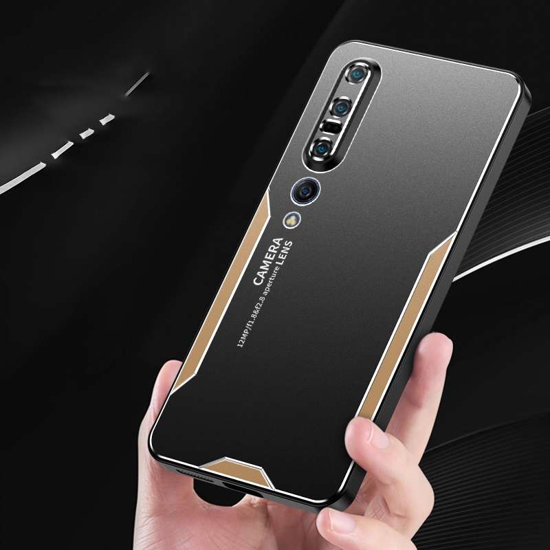 For Xiaomi Mi 10 Pro Blade Series TPU Hybrid Metal Phone Case(Gold)