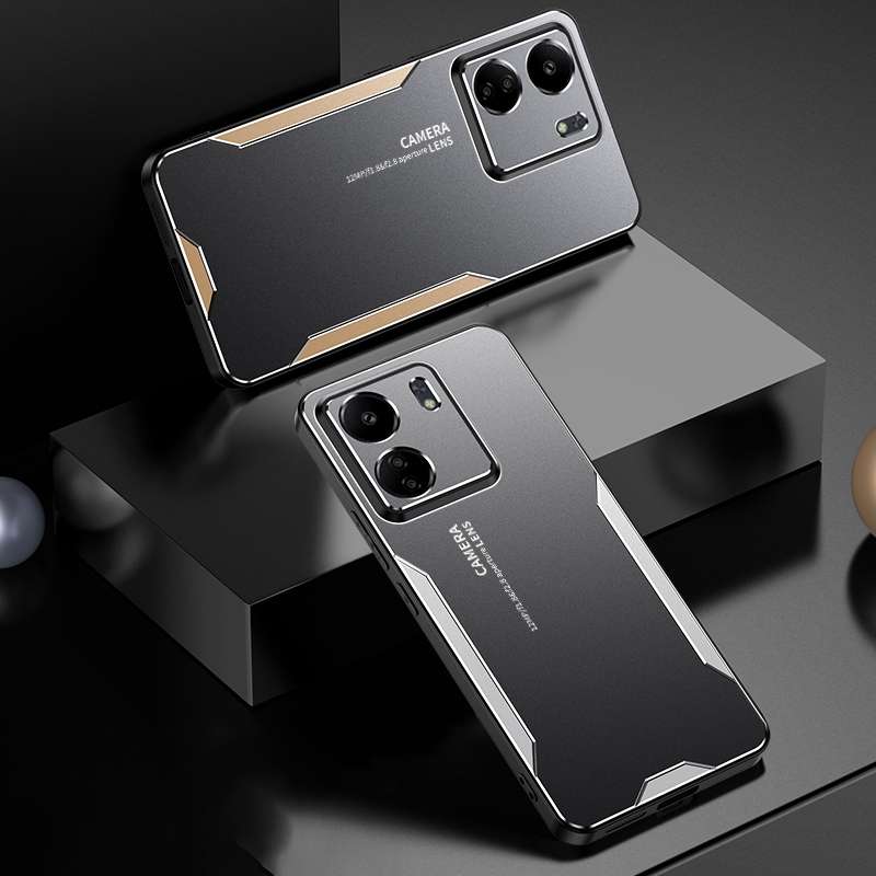 For Xiaomi Redmi 13C Blade Series TPU Hybrid Metal Phone Case(Gold)