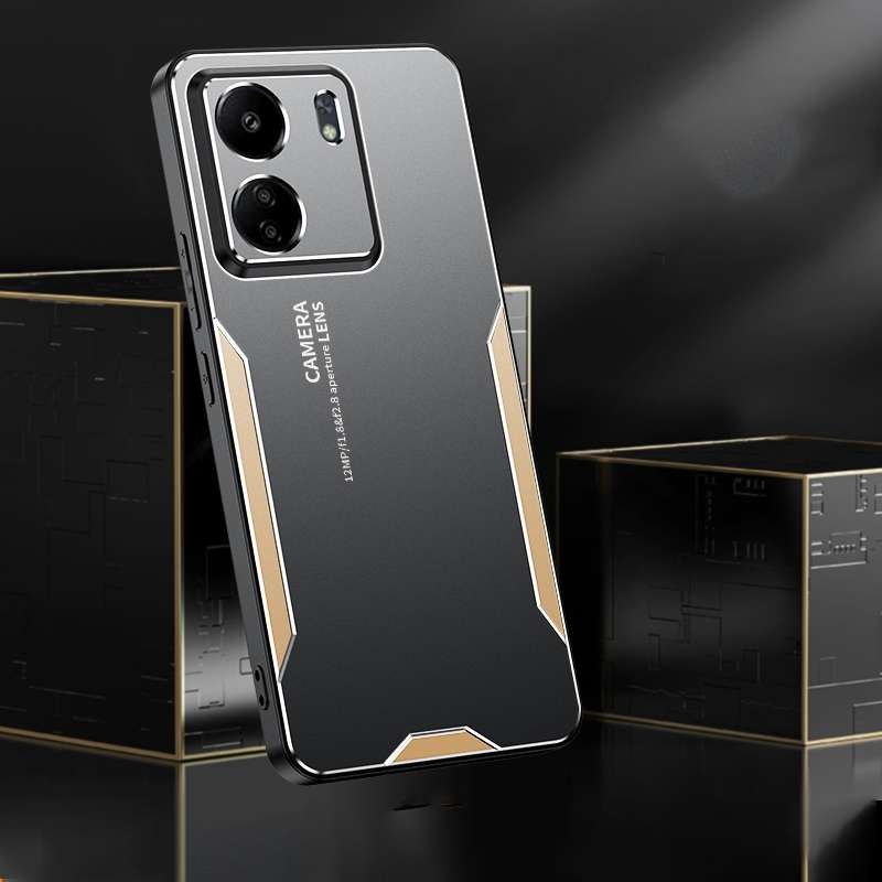 For Xiaomi Redmi 13C Blade Series TPU Hybrid Metal Phone Case(Gold)