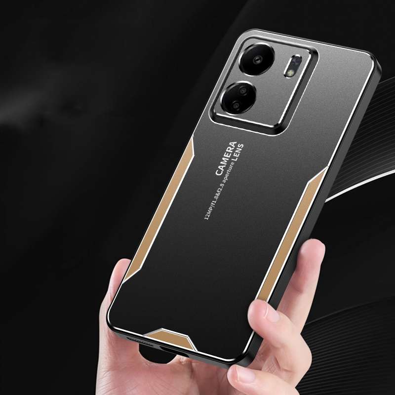 For Xiaomi Redmi 13C Blade Series TPU Hybrid Metal Phone Case(Gold)
