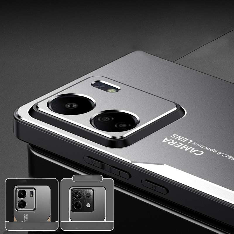 For Xiaomi Redmi 13C Blade Series TPU Hybrid Metal Phone Case(Gold)