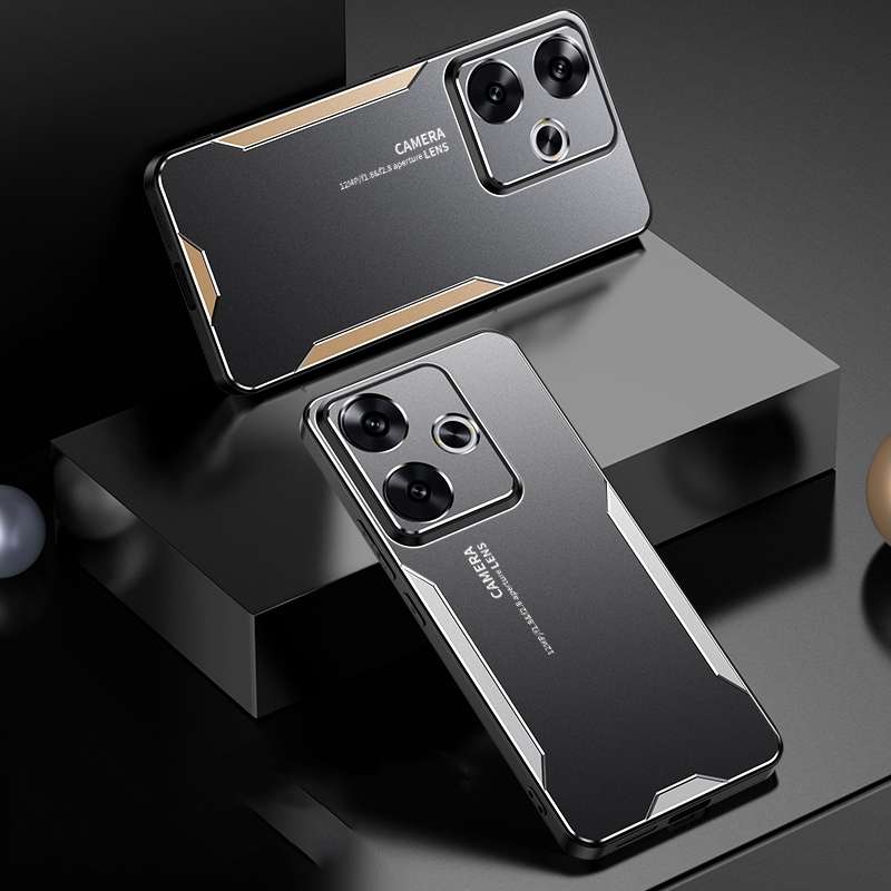 For Xiaomi Redmi Turbo3 Blade Series TPU Hybrid Metal Phone Case(Red)