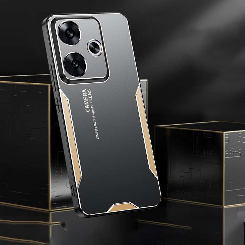 For Xiaomi Redmi Turbo3 Blade Series TPU Hybrid Metal Phone Case(Red)