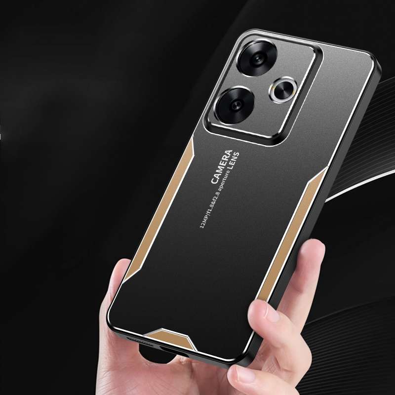 For Xiaomi Redmi Turbo3 Blade Series TPU Hybrid Metal Phone Case(Red)