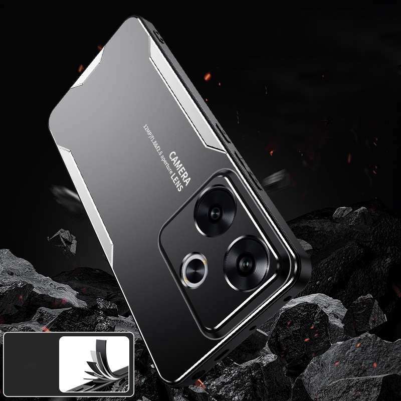 For Xiaomi Redmi Turbo3 Blade Series TPU Hybrid Metal Phone Case(Red)
