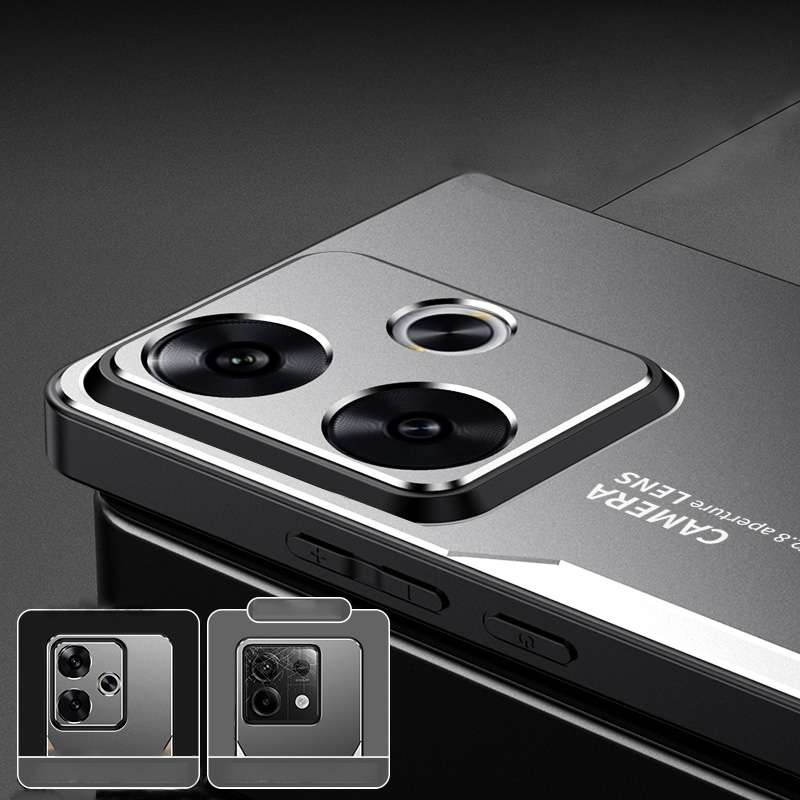 For Xiaomi Redmi Turbo3 Blade Series TPU Hybrid Metal Phone Case(Red)