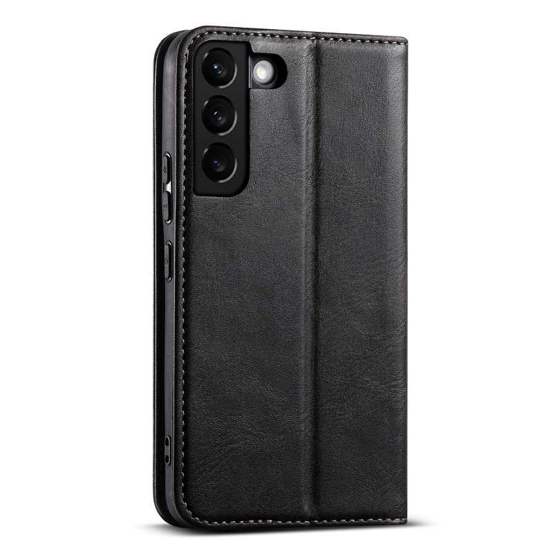 For Samsung Galaxy S22 5G Suteni J02 Oil Wax Wallet Leather Phone Case(Black)