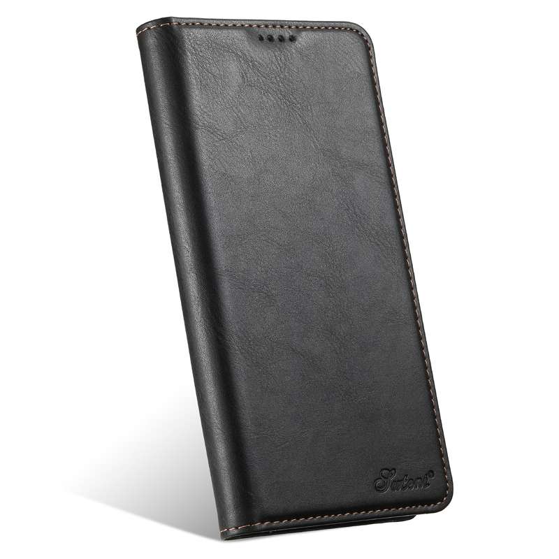 For Samsung Galaxy S22 5G Suteni J02 Oil Wax Wallet Leather Phone Case(Black)