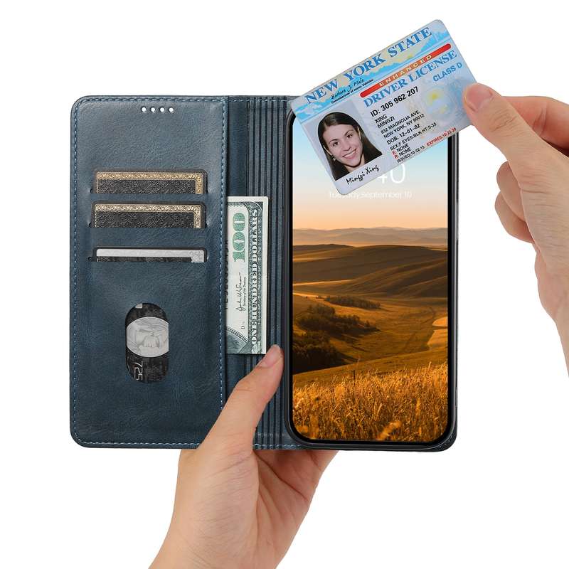 For Samsung Galaxy S22 5G Suteni J02 Oil Wax Wallet Leather Phone Case(Blue)