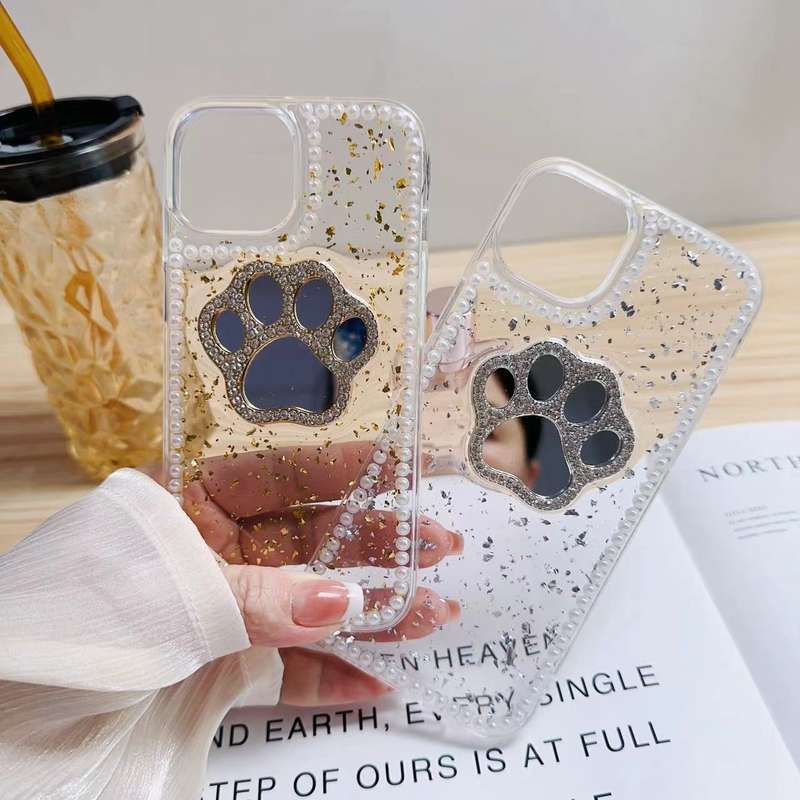 For iPhone 13 Pro Max Cat Claw Mirror TPU Phone Case(Silver)