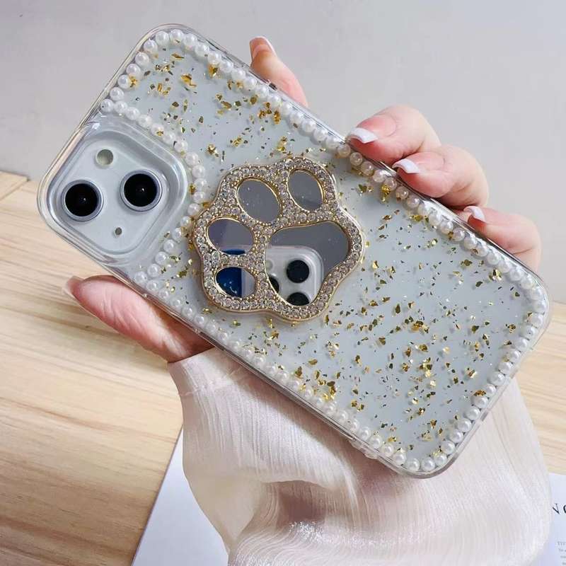 For iPhone 13 Pro Max Cat Claw Mirror TPU Phone Case(Silver)