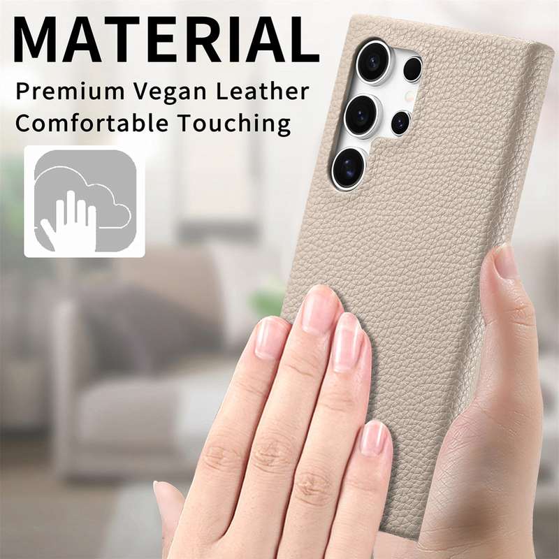 For Samsung Galaxy S23 Ultra 5G Litchi Oil Edge Leather Back Phone Case(Khaki)