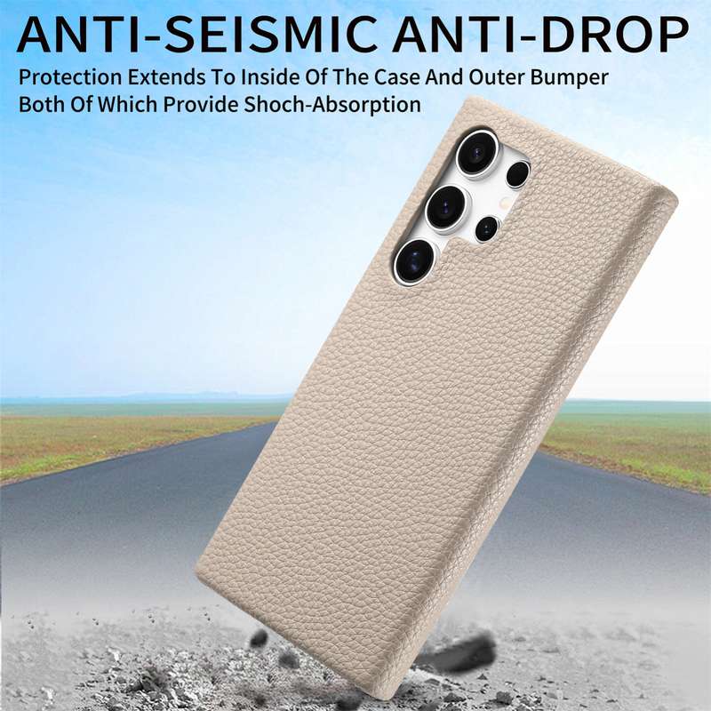 For Samsung Galaxy S23 Ultra 5G Litchi Oil Edge Leather Back Phone Case(Khaki)