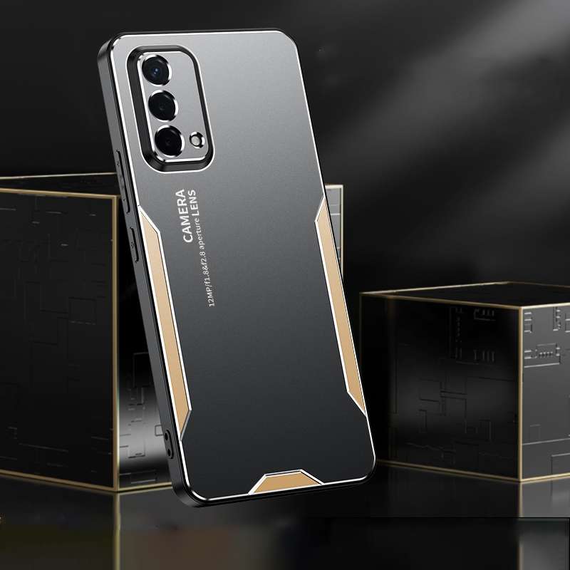 For OPPO A93 Blade Series TPU Hybrid Metal Phone Case(Red)