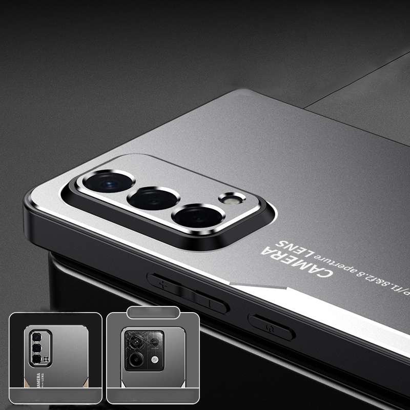 For OPPO A93 Blade Series TPU Hybrid Metal Phone Case(Red)