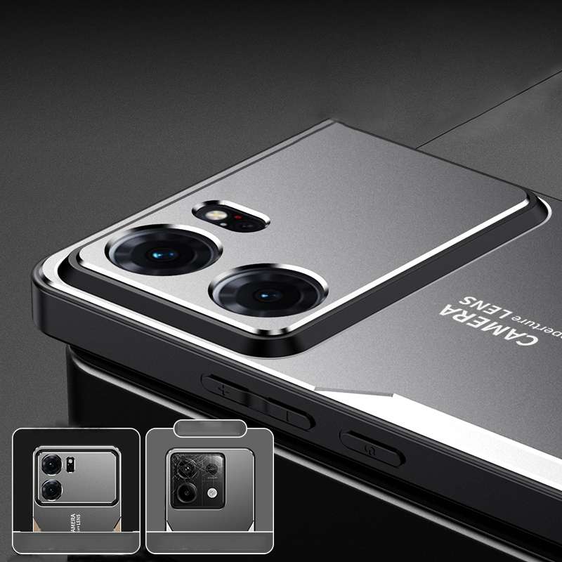 For OPPO Reno4 Blade Series TPU Hybrid Metal Phone Case(Silver)