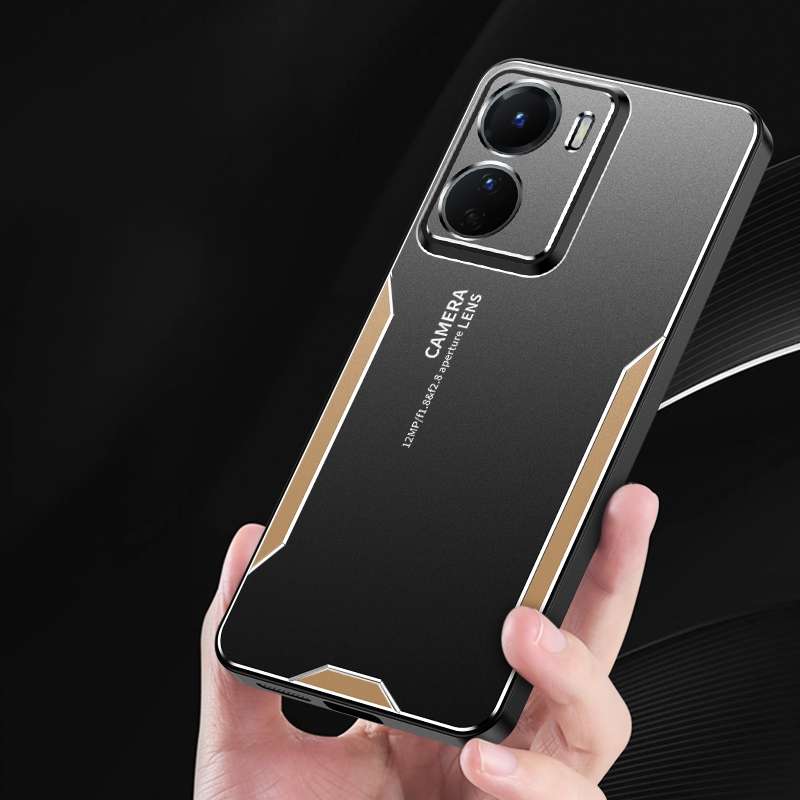 For vivo Y35  5G Blade Series TPU Hybrid Metal Phone Case(Gold)