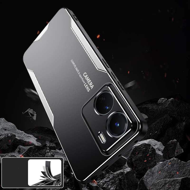For vivo Y35  5G Blade Series TPU Hybrid Metal Phone Case(Gold)