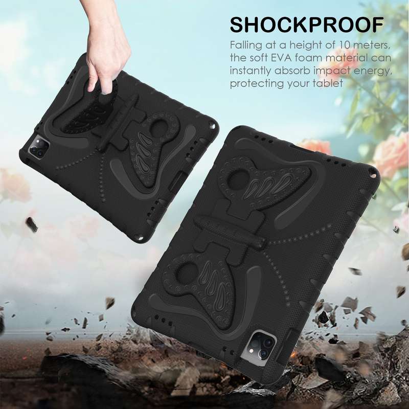 For iPad Air 2022/2020 10.9 Butterfly Bracket EVA Shockproof Tablet Case(Black)