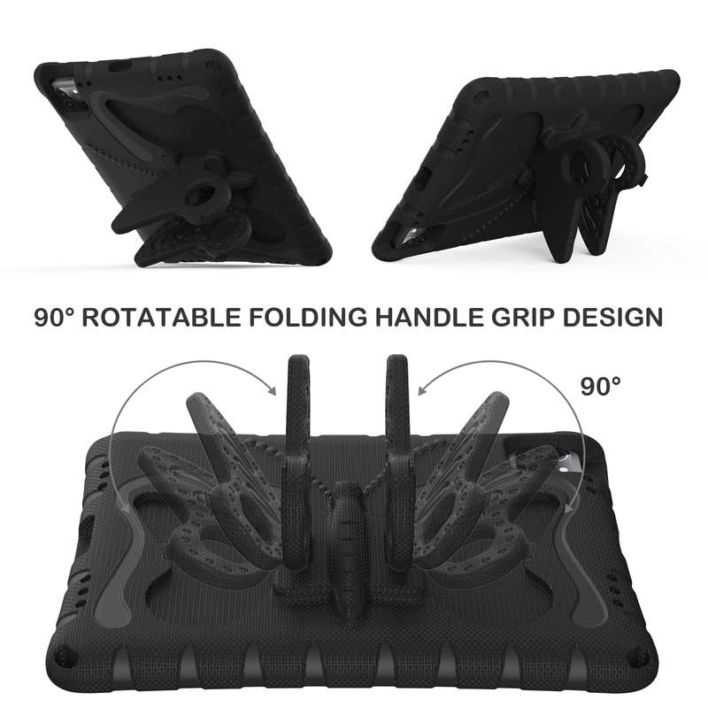 For iPad Air 2022/2020 10.9 Butterfly Bracket EVA Shockproof Tablet Case(Black)