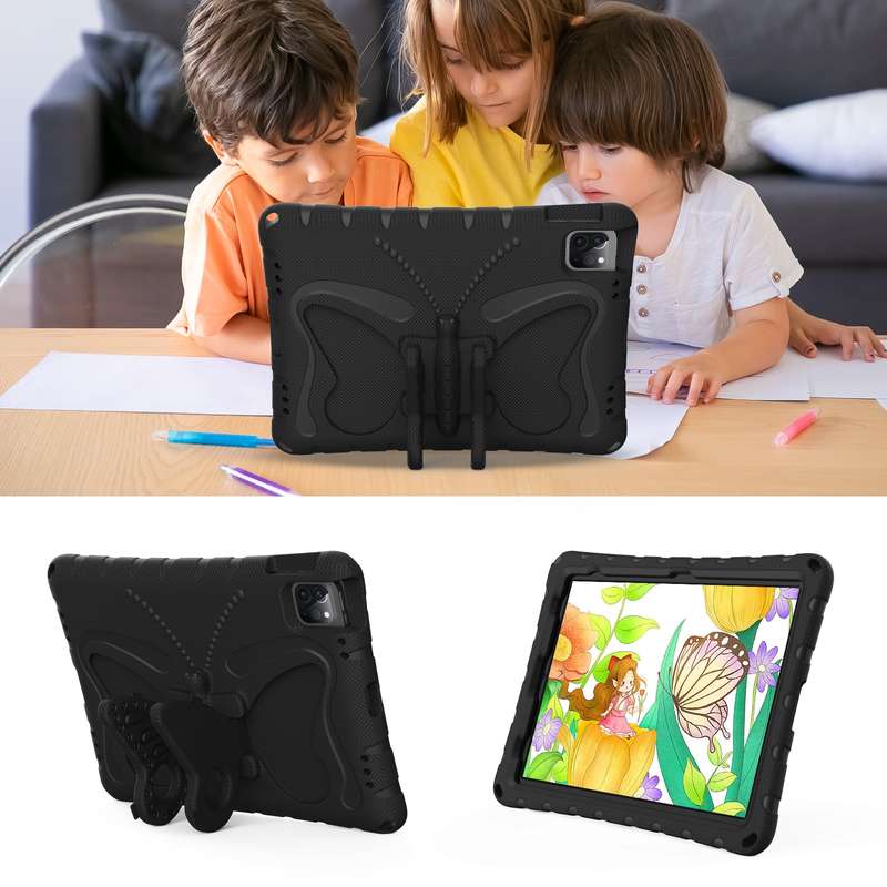 For iPad Air 2022/2020 10.9 Butterfly Bracket EVA Shockproof Tablet Case(Black)