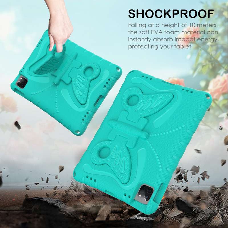 For iPad Pro 11 2022/2021 Butterfly Bracket EVA Shockproof Tablet Case(Mint Green)