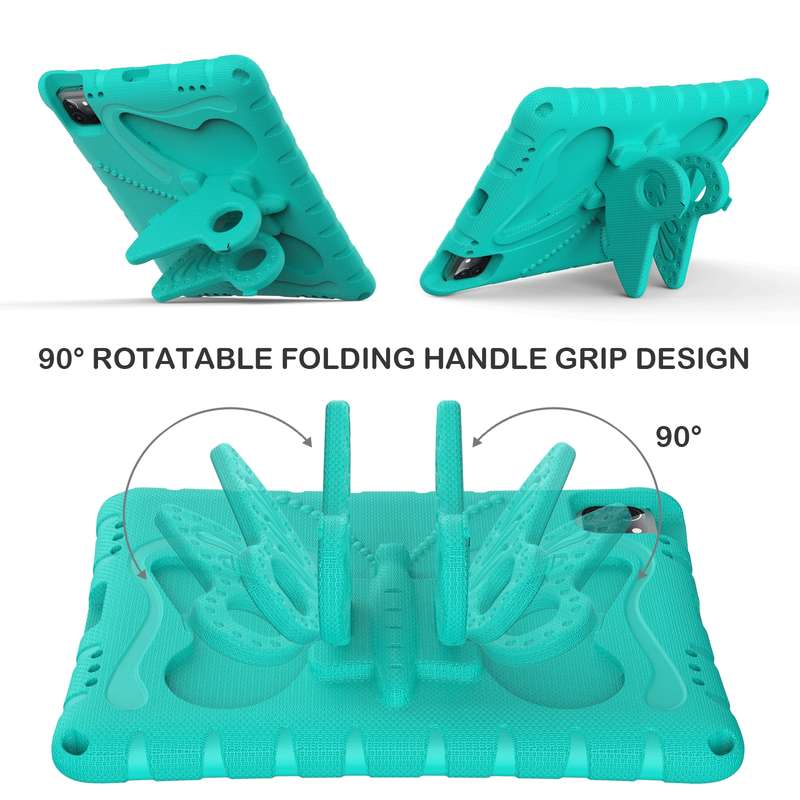 For iPad Pro 11 2022/2021 Butterfly Bracket EVA Shockproof Tablet Case(Mint Green)