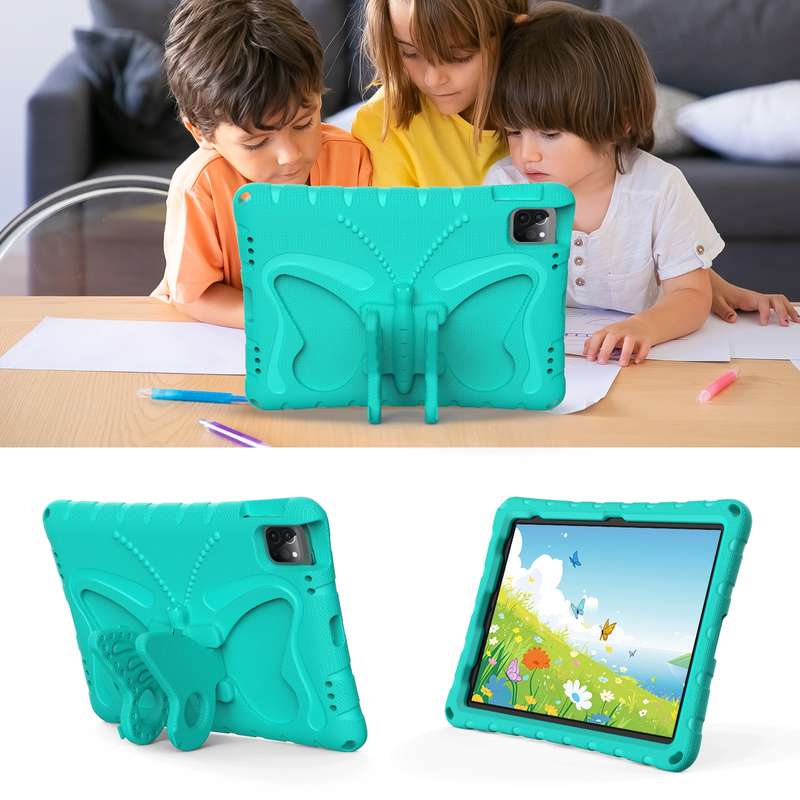 For iPad Pro 11 2022/2021 Butterfly Bracket EVA Shockproof Tablet Case(Mint Green)
