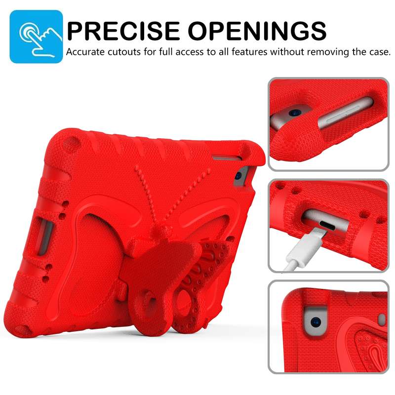 For iPad mini 1/2/3/4/5 Butterfly Bracket EVA Shockproof Tablet Case(Red)