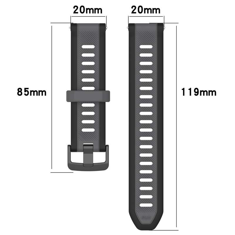 For Garmin Venu 2 Plus 20mm Two Color Textured Silicone Watch Band(Red+Black)