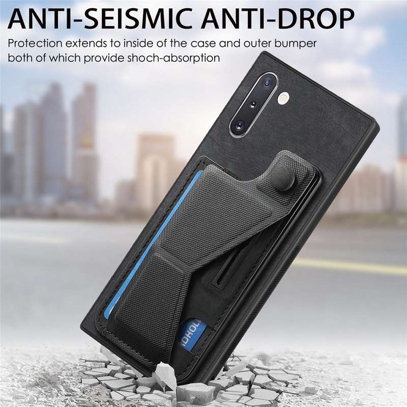 For Samsung Galaxy Note10 II K-shaped Slide Holder Card Slot Phone Case(Purple)