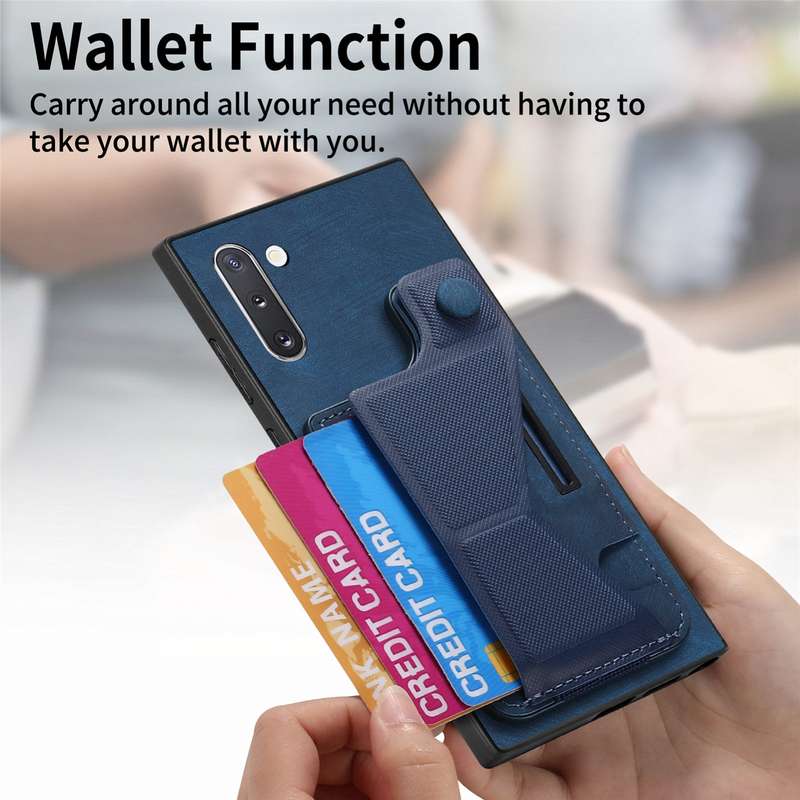 For Samsung Galaxy Note10 II K-shaped Slide Holder Card Slot Phone Case(Purple)