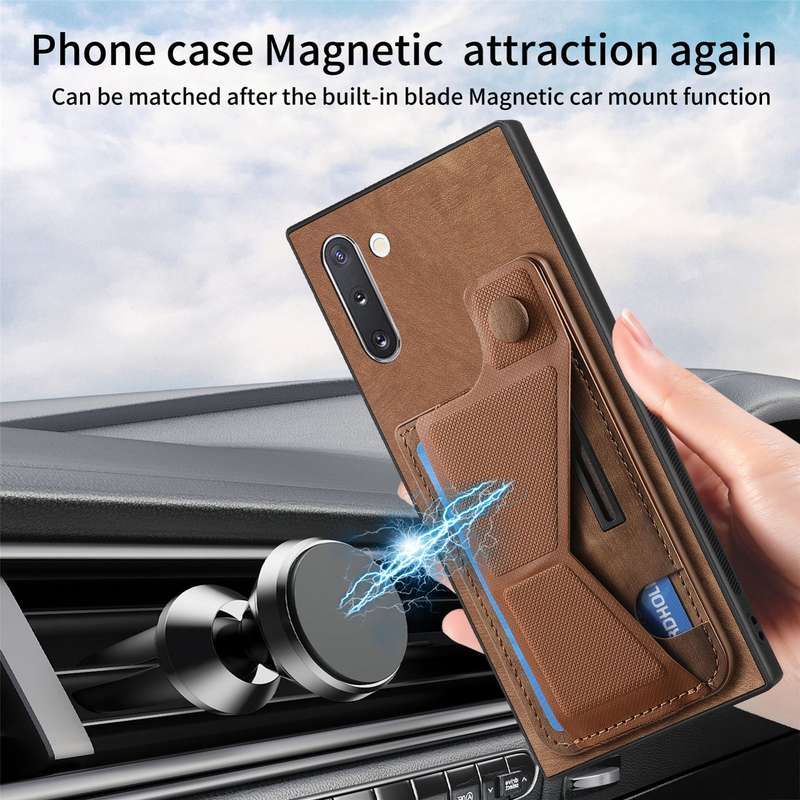 For Samsung Galaxy Note10 II K-shaped Slide Holder Card Slot Phone Case(Purple)