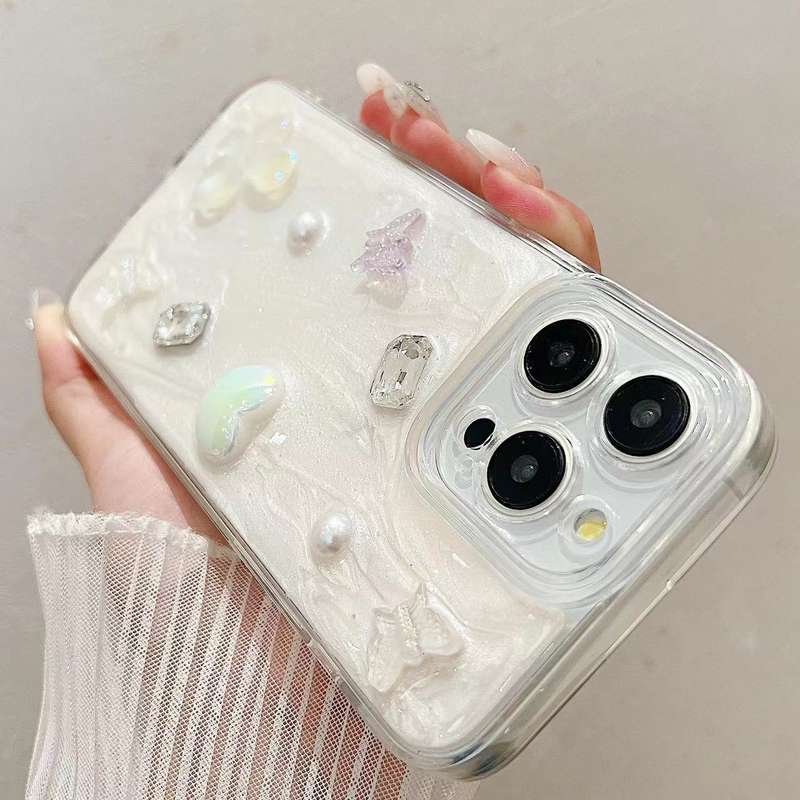 For iPhone 13 Pro Cream Gum Decoden TPU Phone Case()