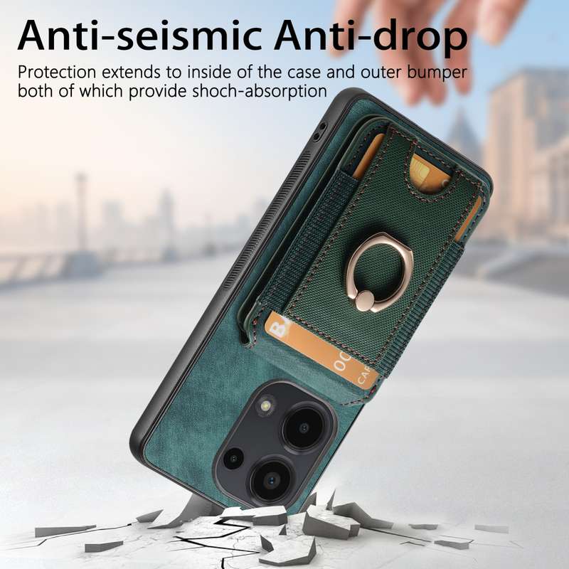 For Xiaomi Poco X5 Pro Retro Splitable Magnetic Stand Card Bag Leather Phone Case(Green)