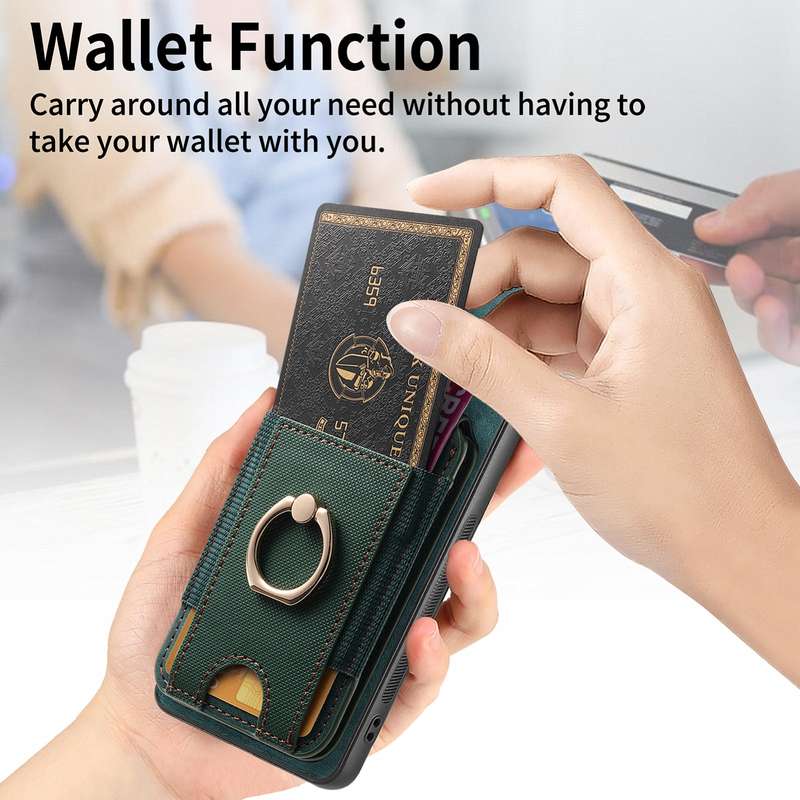 For Xiaomi Poco X5 Pro Retro Splitable Magnetic Stand Card Bag Leather Phone Case(Green)
