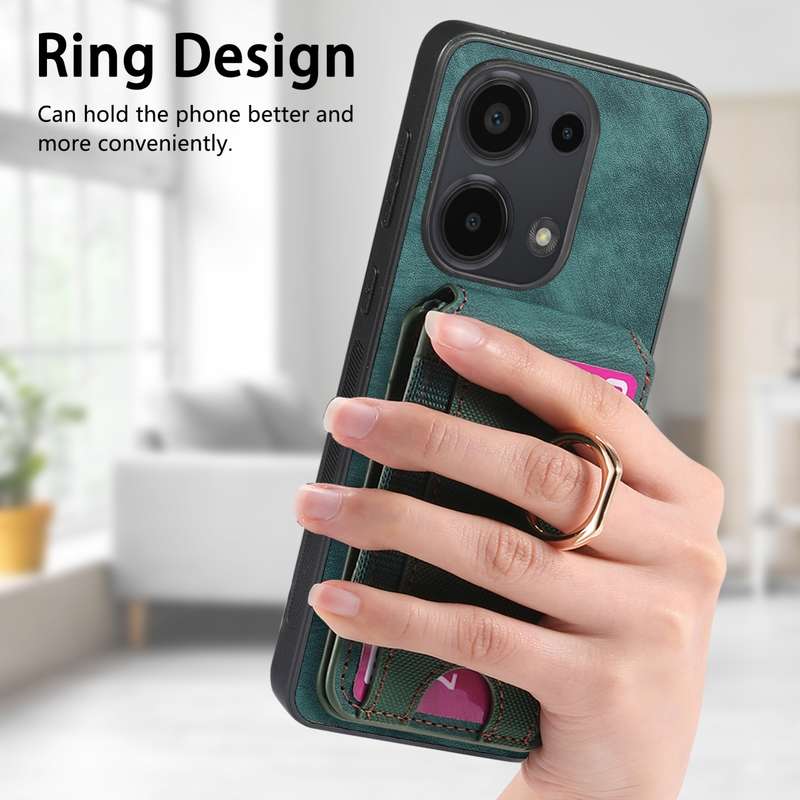 For Xiaomi Poco X5 Pro Retro Splitable Magnetic Stand Card Bag Leather Phone Case(Green)