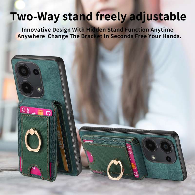 For Xiaomi Poco X5 Pro Retro Splitable Magnetic Stand Card Bag Leather Phone Case(Green)