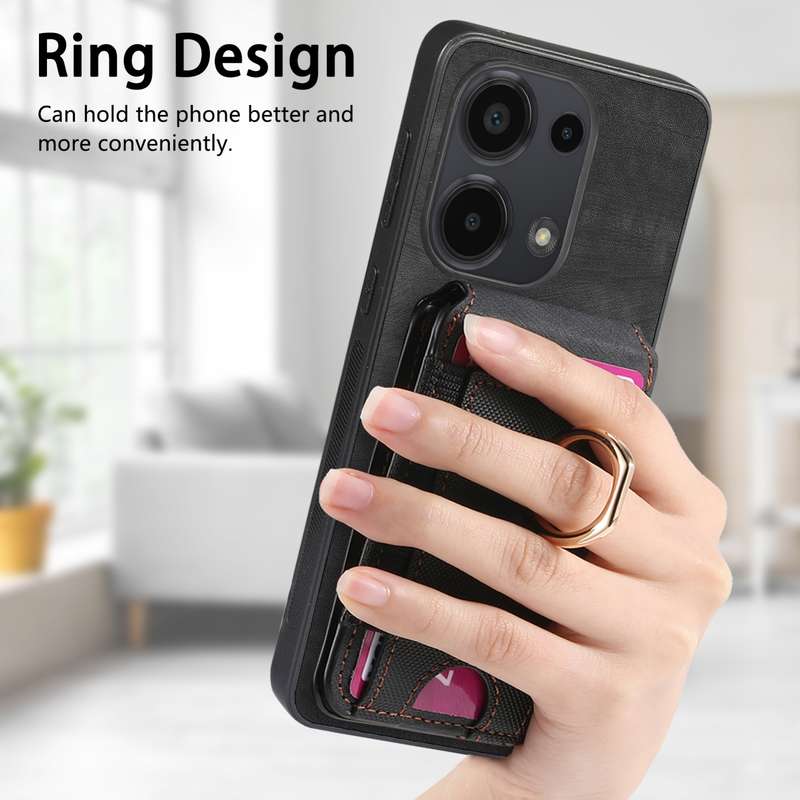 For Xiaomi Redmi 10 Retro Splitable Magnetic Stand Card Bag Leather Phone Case(Black)