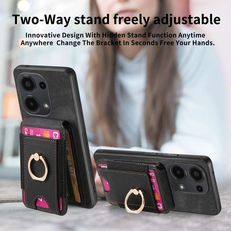 For Xiaomi Redmi 10 Retro Splitable Magnetic Stand Card Bag Leather Phone Case(Black)