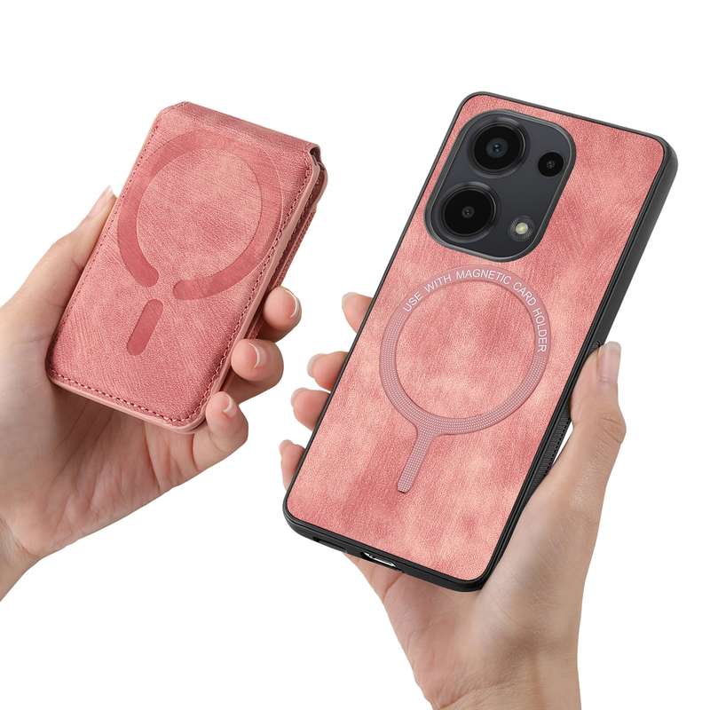 For Xiaomi Redmi Note 10 4G Retro Splitable Magnetic Stand Card Bag Leather Phone Case(Pink)
