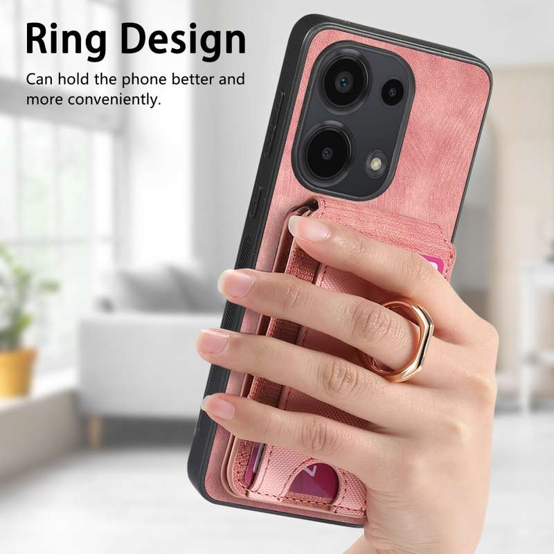 For Xiaomi Redmi Note 10 4G Retro Splitable Magnetic Stand Card Bag Leather Phone Case(Pink)