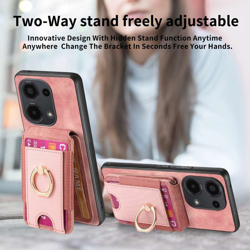 For Xiaomi Redmi Note 10 4G Retro Splitable Magnetic Stand Card Bag Leather Phone Case(Pink)