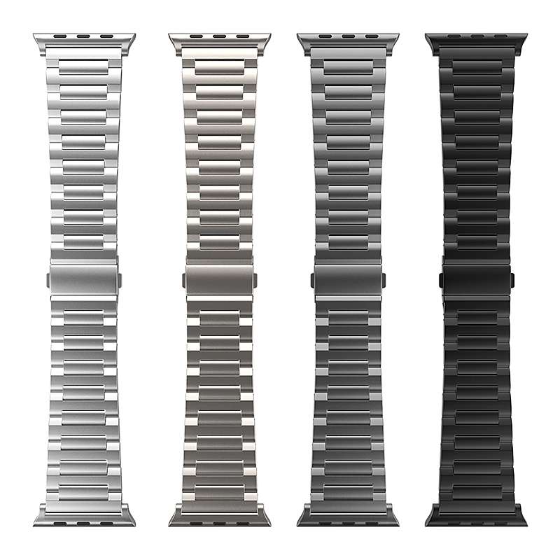 For Apple Watch SE 2023 44mm I-Shaped Titanium Watch Band(Grey)