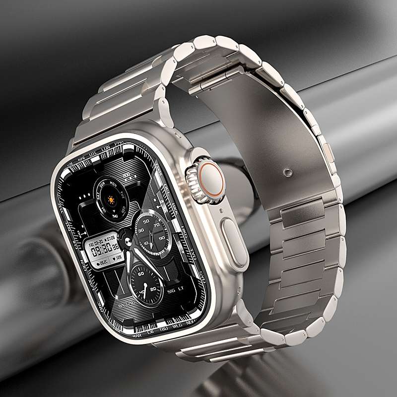 For Apple Watch SE 2023 44mm I-Shaped Titanium Watch Band(Grey)